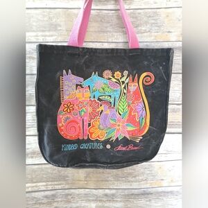 Laurel Burch Distressed Black Cat/Creatures Tote Bag
